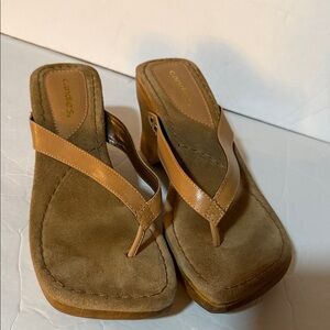 Candie's Brown Wedge Sandals for Women vintage size 8